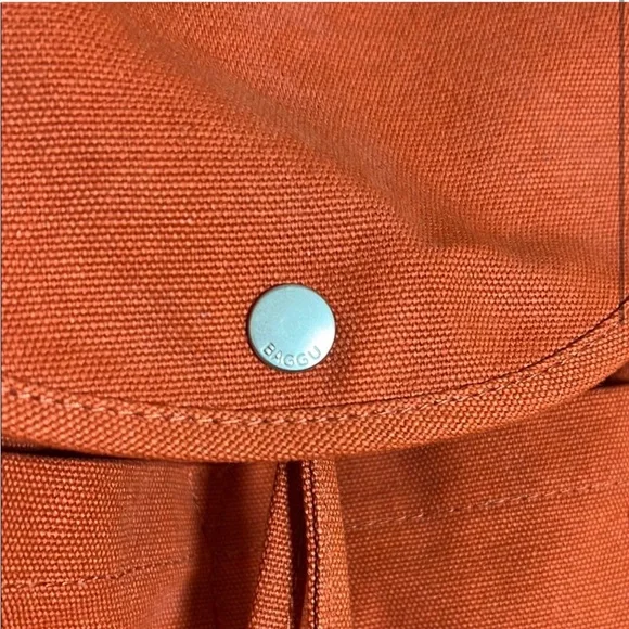 BAGGU Orange Drawstring Backpack Sienna Fits Laptop - Picture 4 of 4
